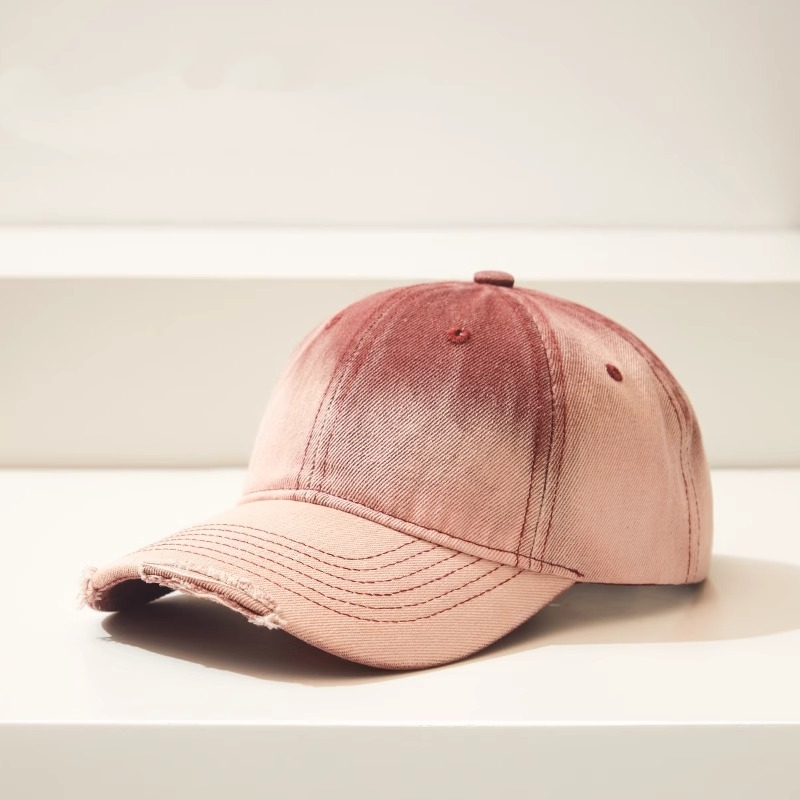 Distressed Gradient Cap Denim Baseball 